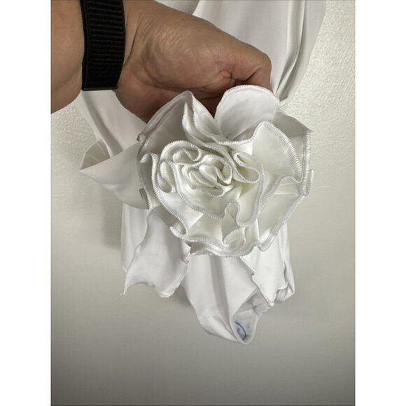 Andie Women's L The Porto 1-Piece Swimsuit White Flower Waist Tie NWT - Picture 5 of 15